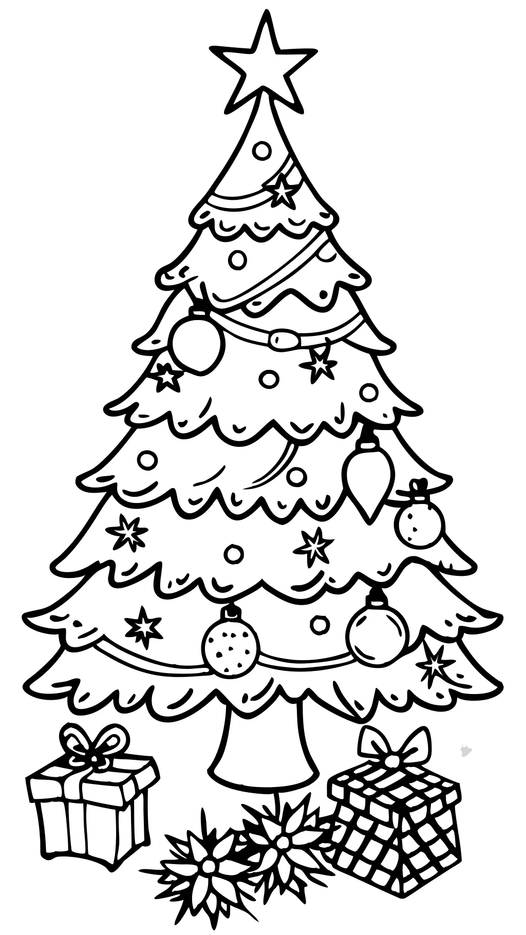 Página para colorear del árbol de Chrismas